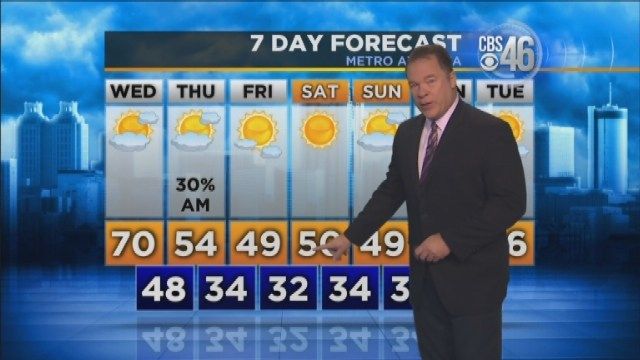 Increasing clouds, warm in Atlanta Wednesday