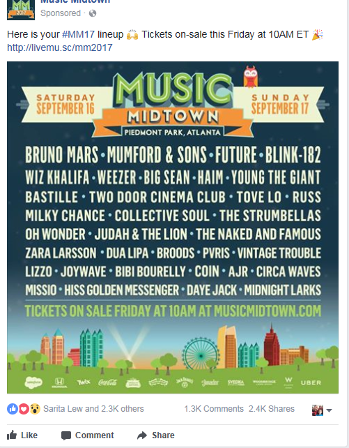 Atlanta's Music Midtown officially announces 2017 lineup