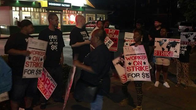 Workers strike at Krispy Kreme on Friday